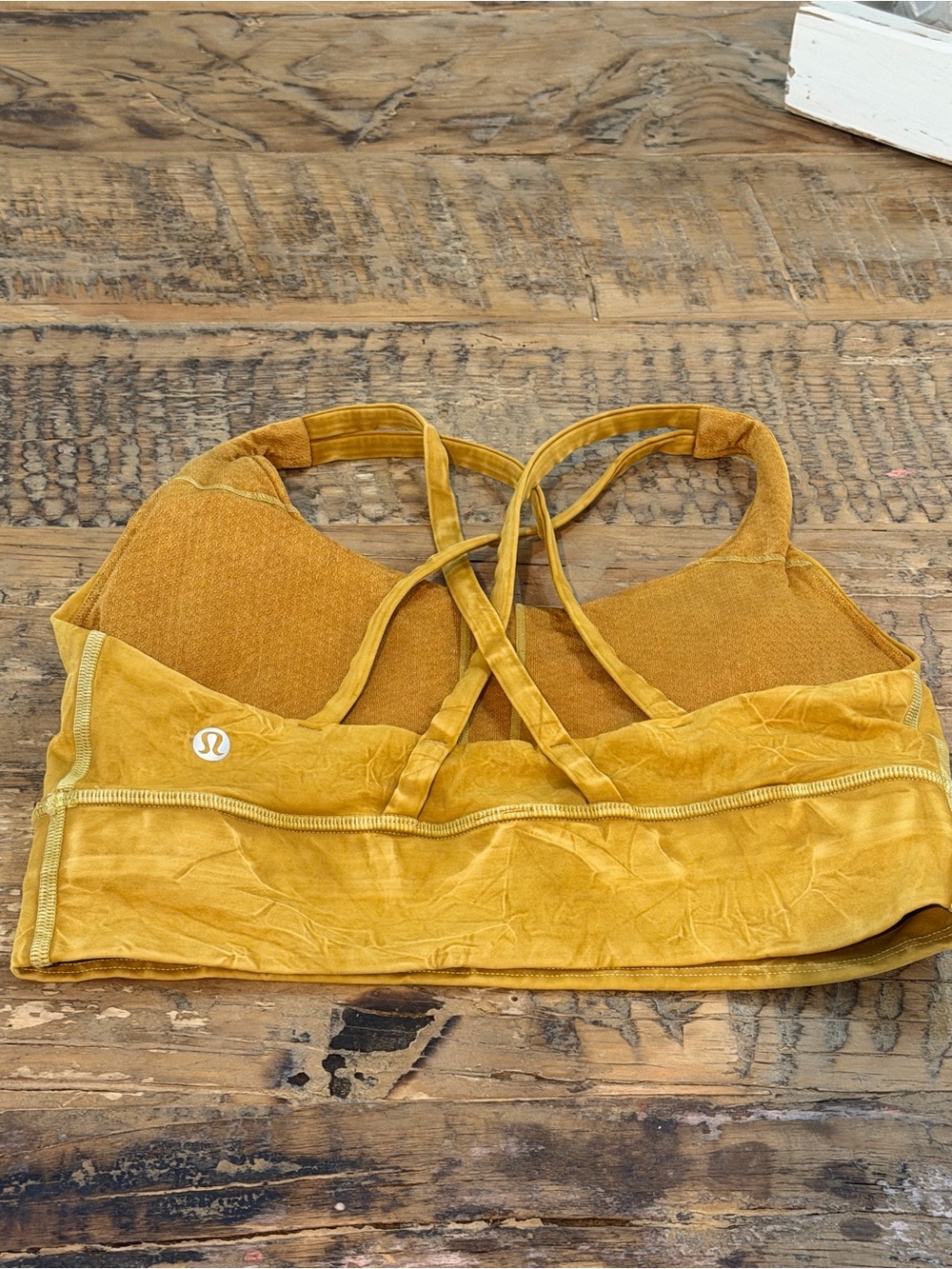 lululemon athletica Mustard Yellow Strappy Sports Bra with Crisscross Back